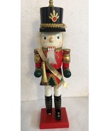 RARE VINTAGE COLLECTIBLE 14&quot; Christmas Nutcracker Red Toy Soldier W Trum... - £57.52 GBP