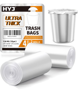 Heavy Duty Unscented Small Trash Bags, 4-6 Gallon, 60 Count, White - £9.37 GBP