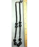 Necklace # 235 Black Bohemian Glass 18 Inches - £4.71 GBP