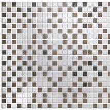 Dundee Deco PG7049 Off White Brown Grey Black Faux Distressed Squares, 3.1 ft x  - £7.64 GBP+