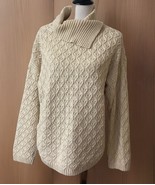 Jeanne Pierre Women’s Sweater Sz XL Cable Knit Top Beige Knit Cowl Neck - $32.76 CAD
