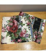 Vtg Crown Craft Rose Valance Cottagecore Garden 84x18” Black Floral Set ... - $55.20 CAD