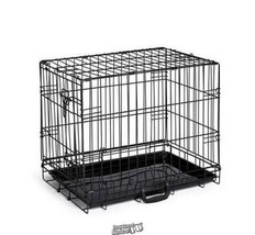 Economy One-Door Dog Crate Extra Small Black Deep Pan Prevents Leaks 19&quot;Lx15&quot;H - £45.07 GBP