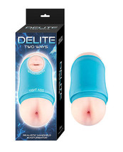 Delite Two Ways Mouth &amp; Ass Masturbator - White - £23.16 GBP