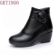 New women boots women genuine leather winter boots warm plush autumn boots winte - £57.70 GBP