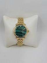 Judith Ripka Goldtone Stainless Steel Malachite Link Watch - £78.51 GBP