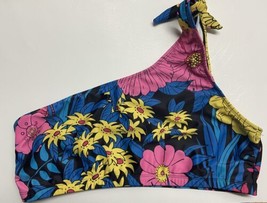 Unbranded One Shouldered Bikini Top  Womens Size XL Tropical Flowers Col... - £8.21 GBP