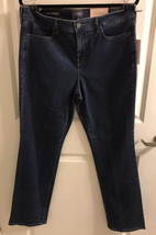 NEW NYDJ Womens Marilyn Straight Batik Blue Jeans Size 14-Lift/Tuck Technology - £34.99 GBP