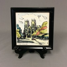 Vintage Black Frame York Minster Tile Wall Decor - £11.17 GBP