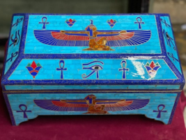 Handmade, Wood Jewelry Box, Gift Box, Wood Box, Inlaid Lapis &amp; Turquoise... - £1,185.91 GBP