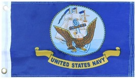 United States Navy Ship 150D Woven Poly Nylon 12X18 12&quot;X18&quot; Car Boat Flag Grmts - £20.90 GBP