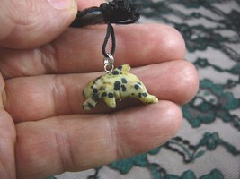 an-dol-5) DOLPHIN porpoise White black spotted carving Pendant NECKLACE ... - £6.05 GBP