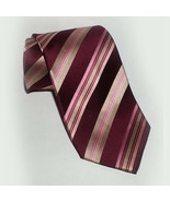 BCBG Attitude Men Dress Silk Neck Tie 63&quot; long 3.5&quot; Wide Red Pink Silver... - $18.43