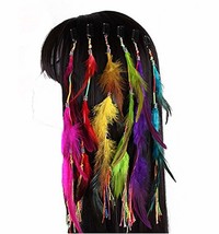 6 PCS Women Lady Indian Feather Hair Clips Wedding Headdress Bohemian Hair Band  - £23.91 GBP