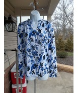 NWT KARL LAGERFELD GORGEOUS BLUE FLORAL PRINT BLOUSE S - £24.03 GBP