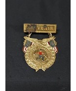 Old ca. 1900 Unmarked Fire Department Fireman Celebration Enamel Medal B... - €24,34 EUR