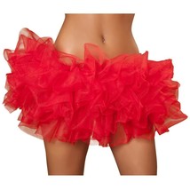 Mini Petticoat Tutu Soft Mesh Layered Dance Rave Festival Costume Red 4457 - £12.50 GBP
