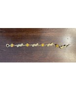 Vintage Gold Two Tone Flower Bow Link Bracelet Krementz? 15KIN 1/20 12K ... - £18.39 GBP
