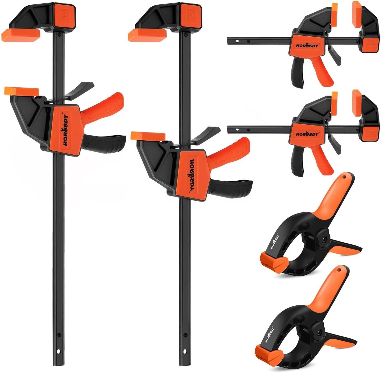 Horusdy 6-Pack Wood Clamps For Woodworking, 12&quot; And 6&quot; Bar, 6-Pack Wood ... - $40.96