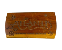 Atlantis Resort Jewelry Box Engraved Bahamas Souvenir Carved Trinket Wooden 6” - £18.64 GBP