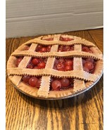 Nice 10&quot; Scented Cherry Pie Candle In Tin Pie Pan-Real Looking-American ... - $68.02 CAD