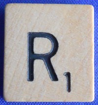 Scrabble Tiles Replacement Letter R Natural Wooden Craft Game Piece Part - £0.95 GBP