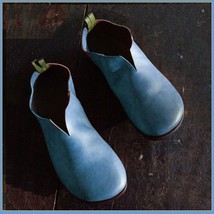 Scandinavian Norwegien Comfortable Soft Leather Slip On Blue Viking Turn... - £71.81 GBP