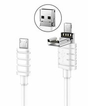 2 Micro USB OTG Adapter Sync Charging Cable Android Data USB 3ft Black &amp; White - £4.43 GBP