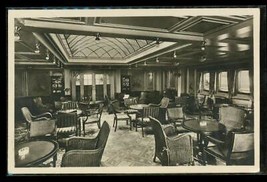 Vintage RPPC Photo Postcard Norddeutscher Lloyd Bremen Columbus Smoking Room - £19.54 GBP