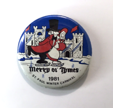 St Paul Minnesota Winter Carnival 1981 Merry ol Times Pin Button Ice Skating - $10.00