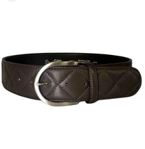 The Tailored Equestrian Quilted Leather C-Belt Brown Medium - $106.92