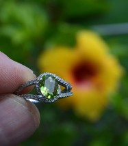 Ring , Size 7, with  Peridot, 1.2 cwt. Natural Earth Mined .  August Birthday. - £93.36 GBP