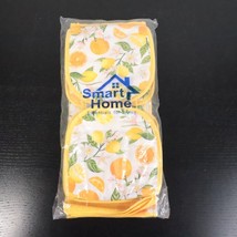 New Smart Home 7pc Kitchen Linen Gift Set Summer Yellow Lemon Orange Fruit Print - $15.00