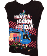 Christmas Juniors Sz M Med Have a Rockn Holiday Ugly Christmas Shirt Gui... - $14.30