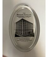 Vtg Glass Paperweight The Missouri State Life Insurance Company  St. Lou... - $881.65 MXN