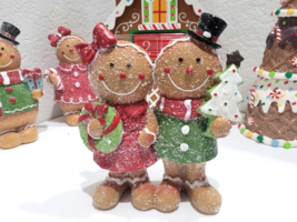 CHRISTMAS Gingerbread Couple Peppermint Resin Figurine Tabletop Decor 6.5&quot; - $668.81 MXN