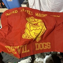 Vintage USMC Devil Dogs Flag- US Marine Corps &amp; Bulldog- 3&#39;X5&#39; USMC - £15.49 GBP