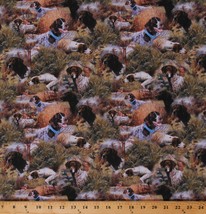 Cotton Hunting Dogs Spaniels Pheasants Show Dogs Allover Fabric PrintBTY D677.67 - £7.86 GBP