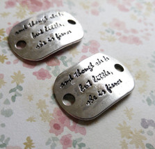 Quote Pendants Connectors Word Pendants Though She Be Little She Is Fierce 4pcs - £3.19 GBP