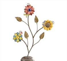 Flower Table Statue 20" High Metal Daisy Bouquet Floral Display Freestanding image 1