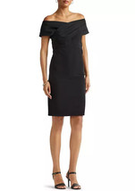 Lauren Ralph Lauren Women&#39;s Crepe Off-the-Shoulder Cocktail Dress Black-... - $79.99