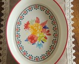 Pioneer Woman ~ Red &quot;Dazzling Dahlias&quot; ~ Oval Baking Dish ~ Stoneware Pan - $29.92