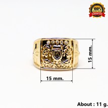 Elvis Presley TCB Concert Crown Head LAB Crystal 18K Gold Plated S.6-11 Men Ring - £20.44 GBP