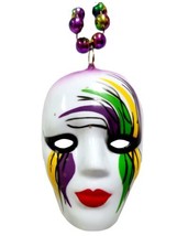 Mask Face XLG Necklace Mardi Gras Bead Beads - $5.69