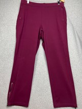 Susan Graver Weekend Pull on Pants Sz L Stretchy Comfort Ankle Zipper Simple - £23.49 GBP