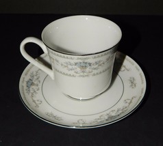 Diane Fine Porcelain China of Japan White Blue Flower Cup &amp; Saucer 2 Pie... - $19.79