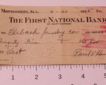 Vintage First National Bank Check April 20 1955  - £3.88 GBP