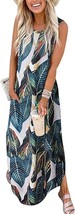 Sleeveless Split Women Maxi Dresses Loose Sundress with Pockets S-3XL - £27.56 GBP