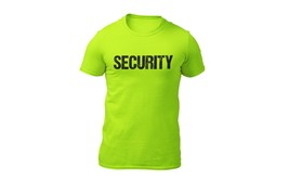 Men&#39;s Security T-Shirt (Front &amp; Back Distressed Design, Safety Green) - $15.99+