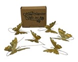 Vintage Home Interiors &amp; Gifts set of 6 Goldtone Metal Butterflies Wall ... - $26.18